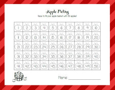 Apple Math Centers - Apple Roll & Cover Grid Game