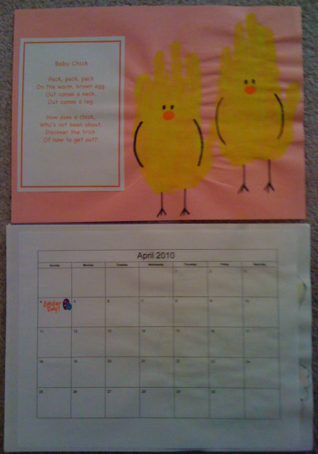Hand Print Calendar: April