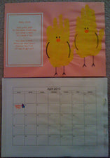 Hand Print Calendar: April