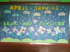 April Showers Bring May Flowers - Spring Bulletin Board