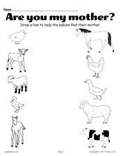 Printable Animal Matching Worksheet!