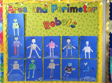 "Area & Perimeter Robots" Math Activity & Bulletin Board!