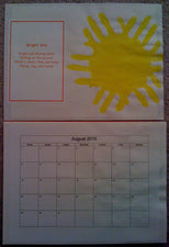 Hand Print Calendar: August
