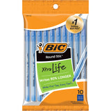 BIC Round Stic Ballpoint Pens Blue 10Pk