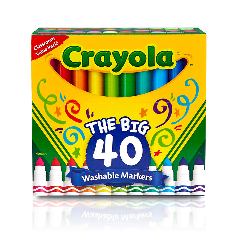 Crayola Washable Broad Line Markers, 40 Count 