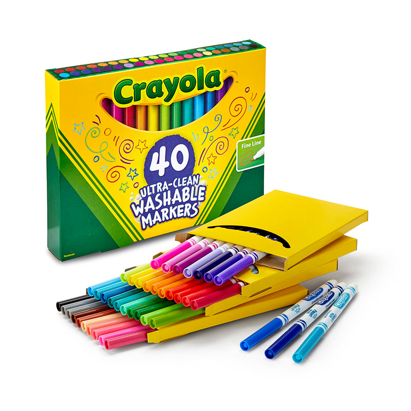 Crayola Fine Line Markers Bulk, 12 Marker Packs with 10 Colors, School Supplies