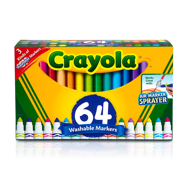 Crayola Ultra-Clean Washable Bulk Markers, Black, Pack of 12