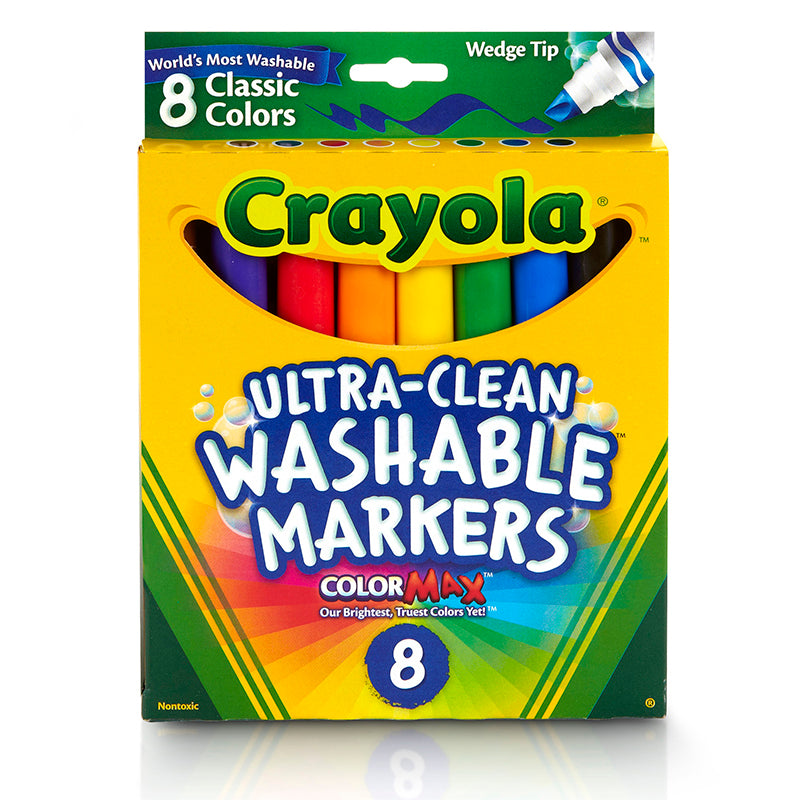 Wedge Tip 8 Count Washable Markers