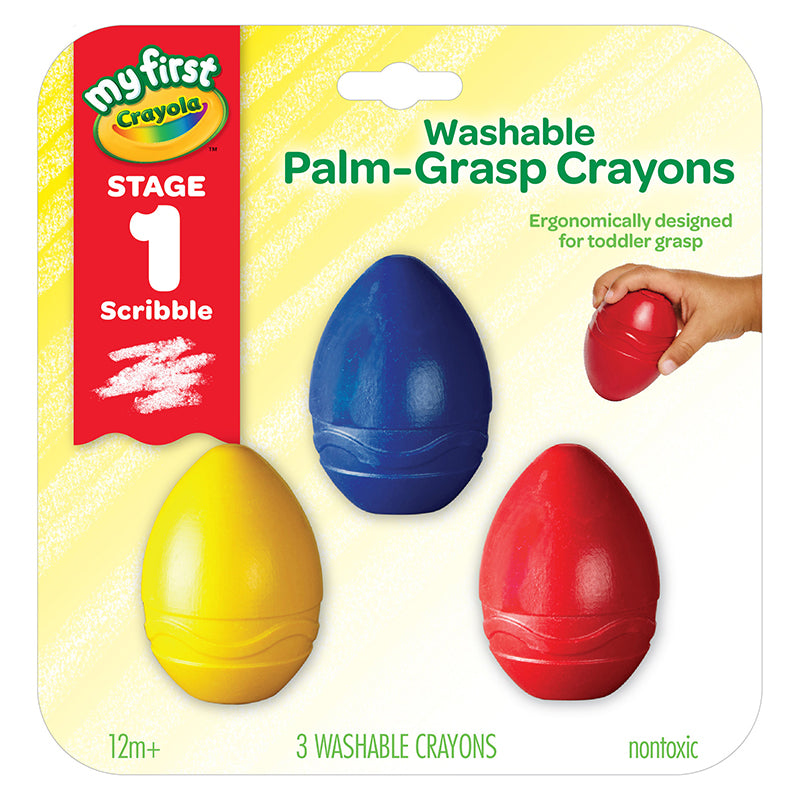My First Crayola Washable Palm-Grasp Crayons, 3 Pack 
