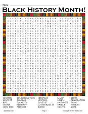 FREE Printable Black History Month Word Search!