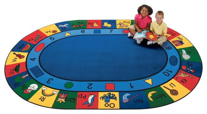 Carpets for Kids Blocks of Fun Alphabet & Numbers Classroom Rug, 8'3