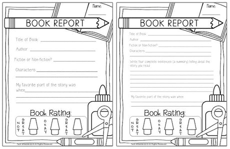Fabulous Book Report Freebie (2 Versions)!