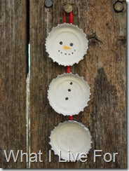 Bottle Cap Snowmen