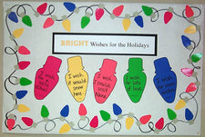 Bright Wishes for the Holidays - Christmas Lights Bulletin Board Idea