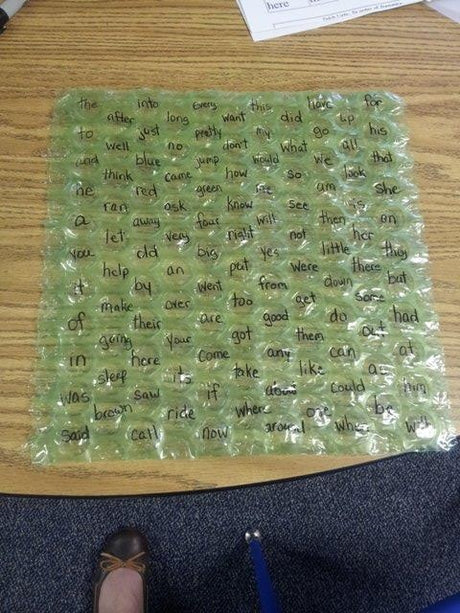 Bubble Wrap Sight Words