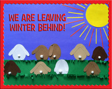 We Are Leaving Winter Behind! - Spring Bunny Themed Bulletin Board