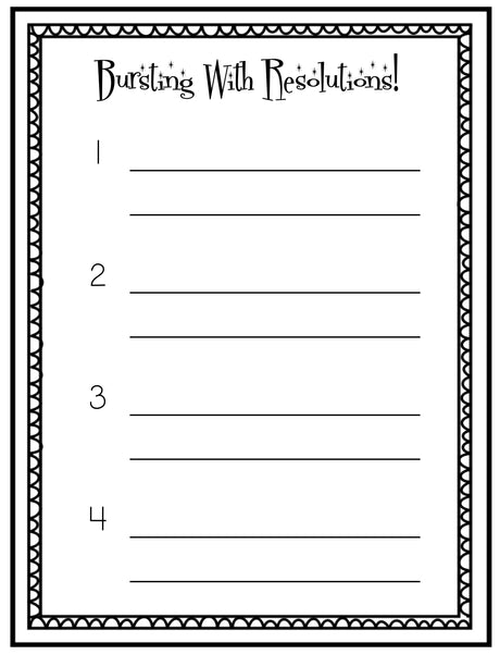 Bursting With Resolutions! - New Years Writing Activity & Bulletin Board