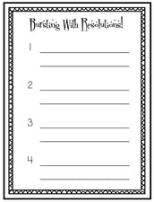 Bursting With Resolutions! - New Years Writing Activity & Bulletin Board