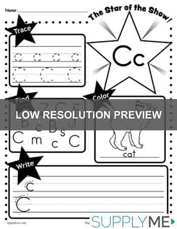Letter C Worksheet: Tracing, Coloring, Writing & More!