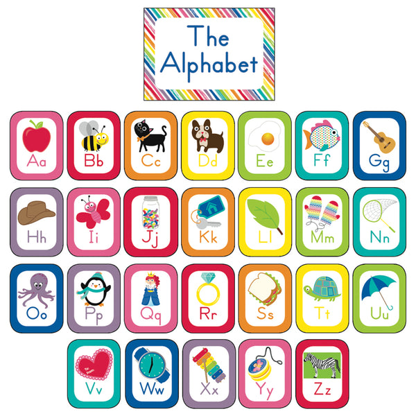 Carson Dellosa Just Teach Alphabet Cards Bulletin Board Set | CD-110392 ...