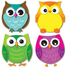 Colorful Owls Cut Outs 
