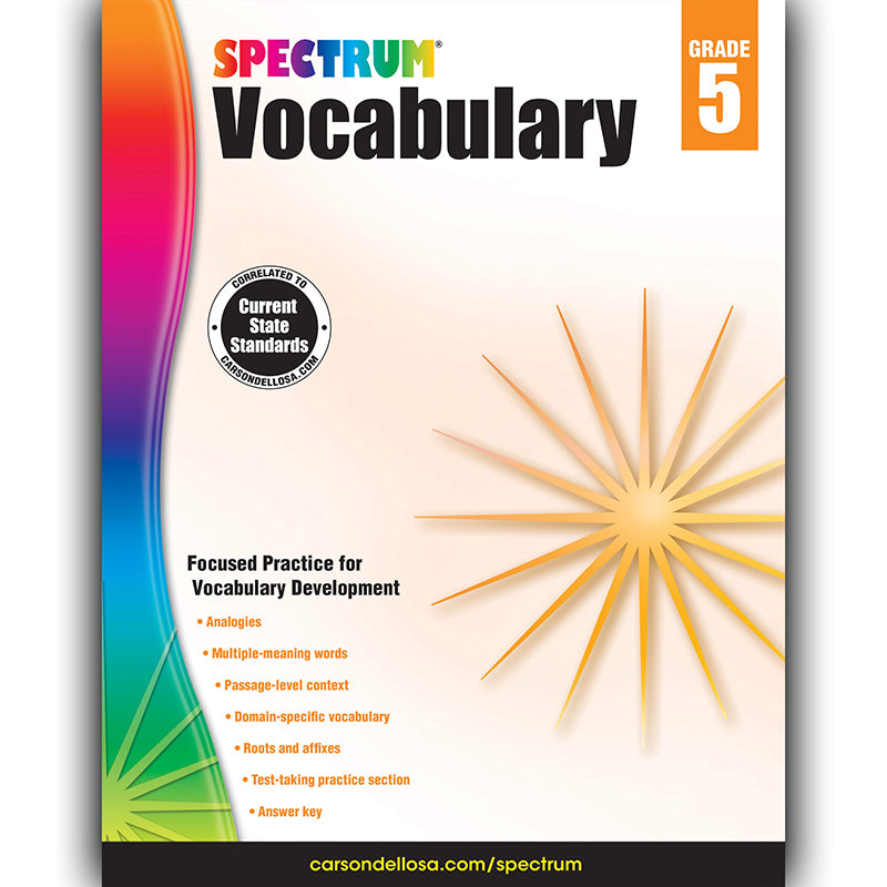 Spectrum Vocabulary Workbook, Grade 5