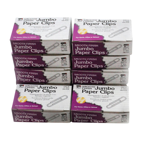 Jumbo Paper Clips, 100 Per Box