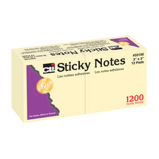 Sticky Notes, 3" x 3" Plain Yellow