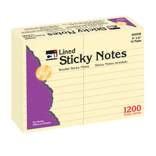 Sticky Notes, 4" x 6" Lined Yellow 