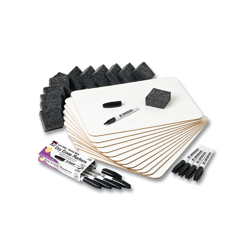 Magnetic Dual-Sided Dry Erase Lapboard, Class Pack (Plain/Plain)