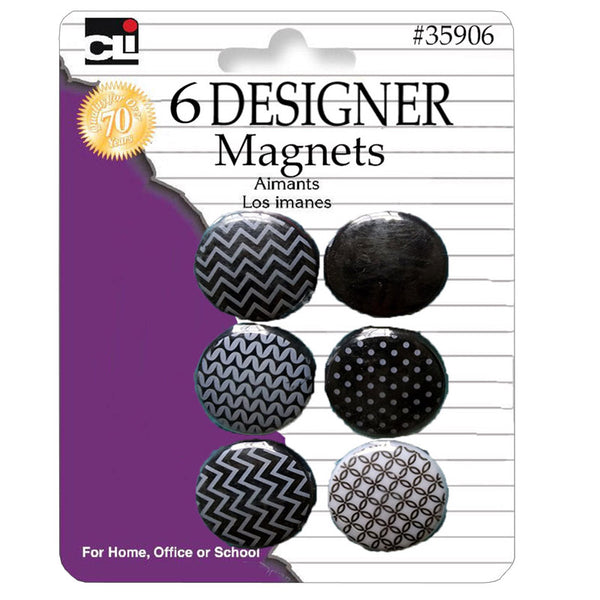Charles Leonard Designer Magnets, 6 Pack | CHL35906 – SupplyMe