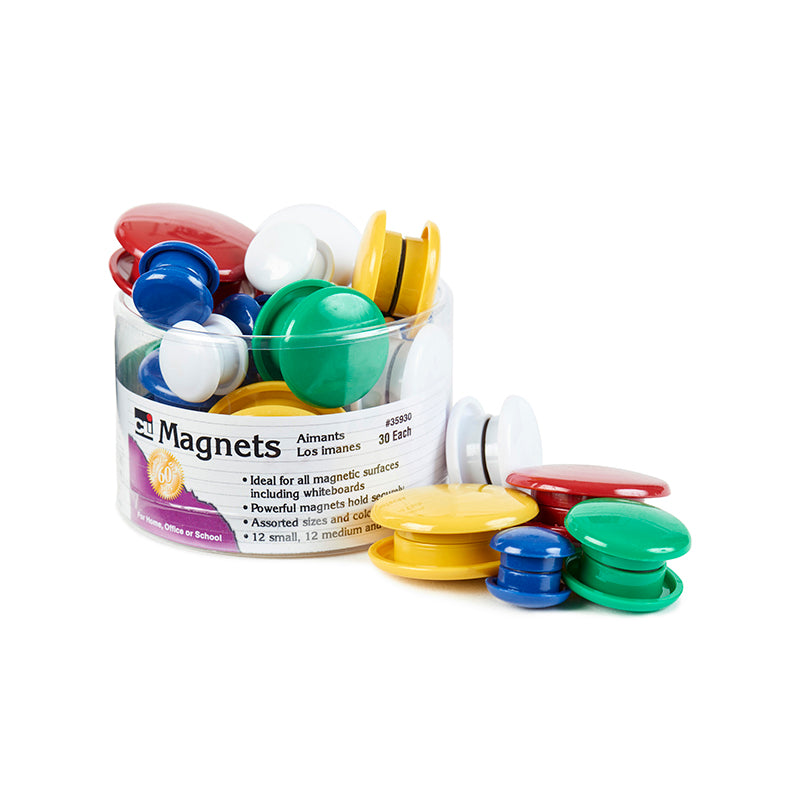 Round Magnets, Assorted Sizes & Colors