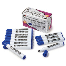 Barrel Style Dry Erase Markers, 12 Blue
