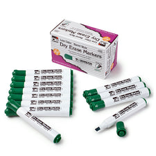 Barrel Style Dry Erase Markers, 12 Green