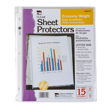 Economy Weight Sheet Protectors, 15 Per Package