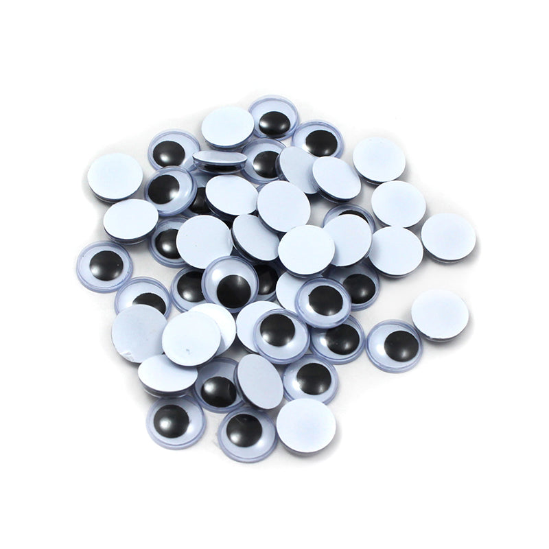 Creative Arts Wiggle Eyes – 7mm Round Black Eyes, 50 Per Bag, For Crafts, Toys, Dolls & DIY Projects