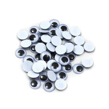 Wiggle Eyes, 12mm Round, Black