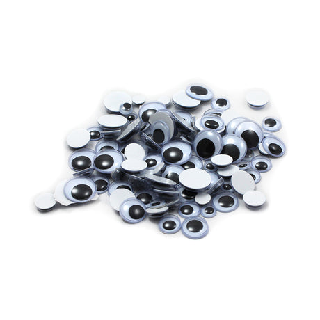 Wiggle Eyes, Black Peel 'n Stick, Assorted Sizes
