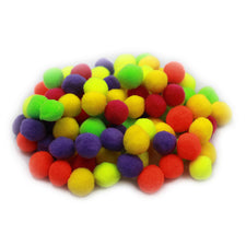 Pom-Poms, 1/2" Hot Colors