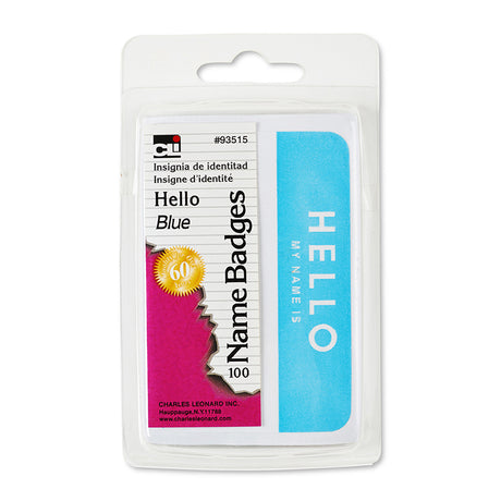 Name Badges, Blue "Hello"