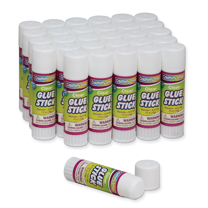 Glue Sticks, Clear .70 Oz Large