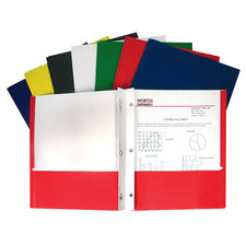 Recycled Two-Pocket Paper Portfolio, With Prongs