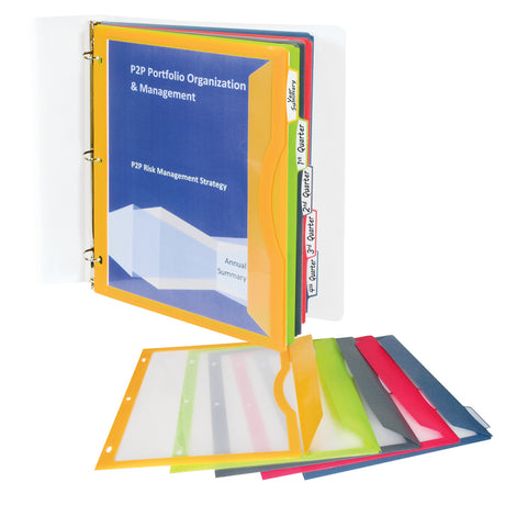 Binder Pocket with Write-on Index Tabs