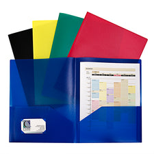 Two-Pocket Heavyweight Poly Portfolio Folder, 10 Pack Assorted