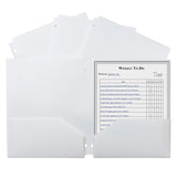 Two-Pocket Heavyweight Poly Portfolio Folder, Three-Hole Punch, White