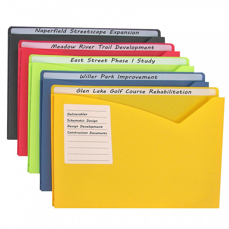 Write-on Poly File Jackets, 10 Pack