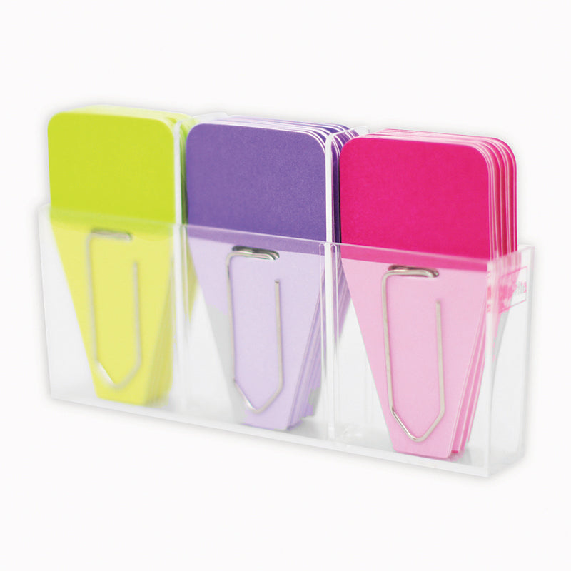 Solid Clip Tabs, 24 Pack (Lime, Purple, Fuchsia)