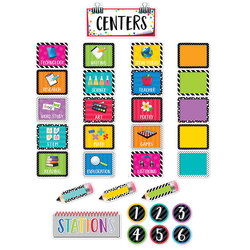Bold & Bright Classroom Centers Mini Bulletin Board Set