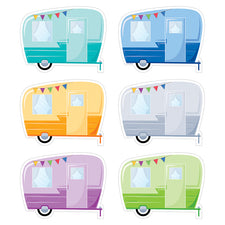 Woodland Friends Vintage Trailers 6" Designer Cut-Outs