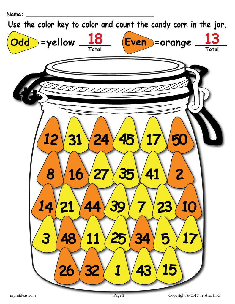 Printable Fall Themed Odd and Even Worksheet!